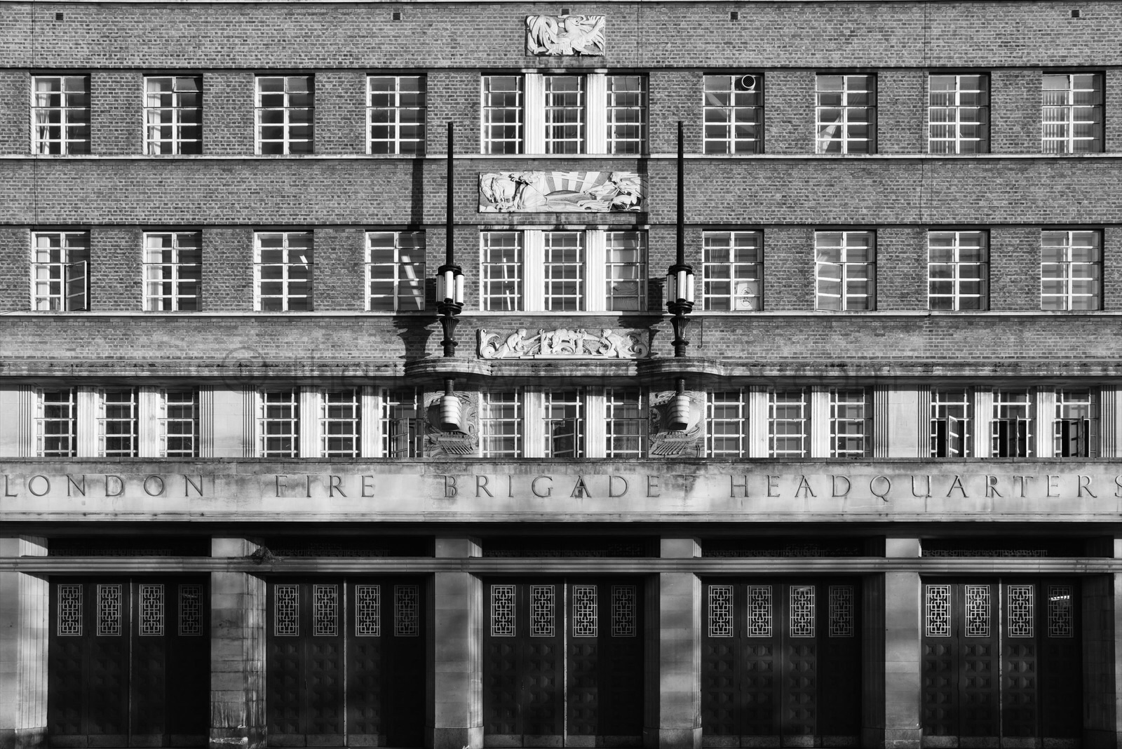 ‘Lambeth Fire Station’, 8 Albert Embankment, London S.E.1 London Fire Brigade L.F.B LFB Edwin Paul Wheeler London County Council Art Deco Streamline Moderne 
